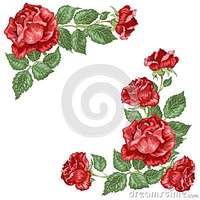 Red roses frames in vector ilustration Vector Illustration