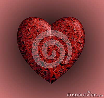 Red Roses Heart Stock Photo