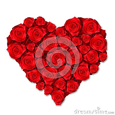 Red Roses Heart Shape Stock Photo