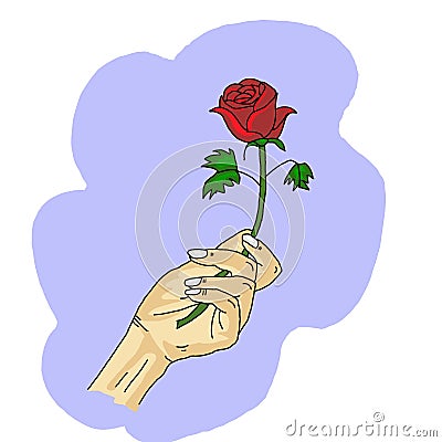 Red roses are a sign of love and affection , Jpeg illustration Cartoon Illustration