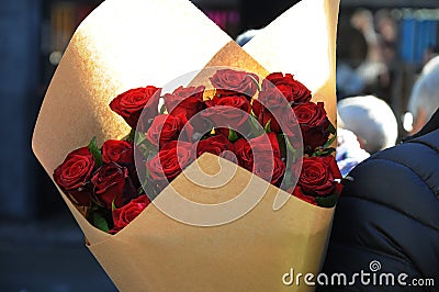 RED ROSES VALENTINES DAY Editorial Stock Photo