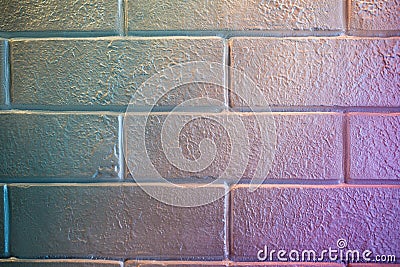 Pastel colored brick texture closeup horizontal background. Stock Photo