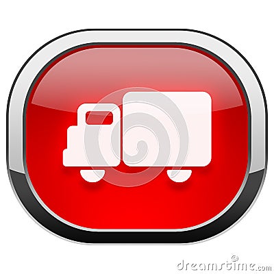 Red rounded square button - cargo Stock Photo