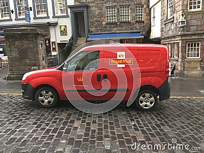 Red Royal Mail delivery van Editorial Stock Photo