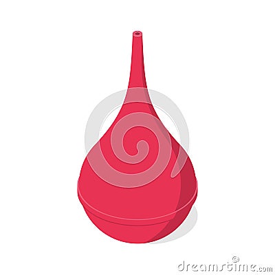 Red rubber enema Cartoon Illustration