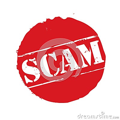 Red stamp and text scam. Vector Illustration Vector Illustration