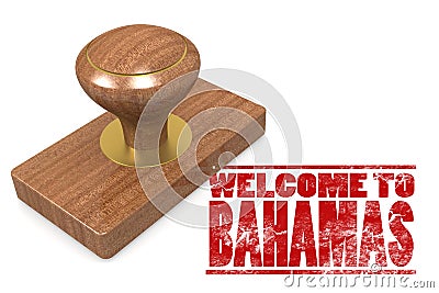 Red rubber stamp with welcome to Bahamas Stock Photo