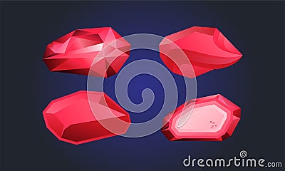 Red ruby diamond mogok swarovski vector illuatration icon voxel 3d editable Vector Illustration