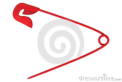 Red safety pin Stock Photo