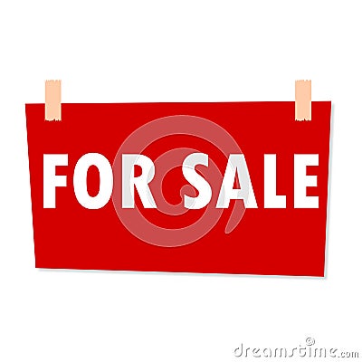 Red For Sale Sign - illustration Vector Illustration