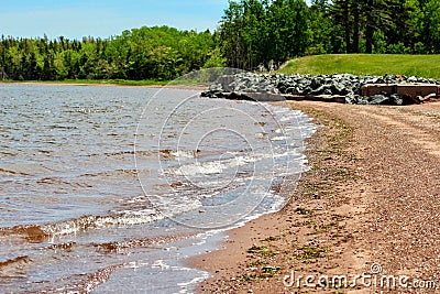 Red Sand Beach Stock Photo