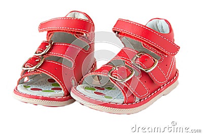 Red sandals Stock Photo