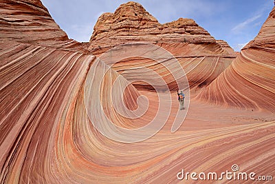 Red Sandstone Wave Editorial Stock Photo