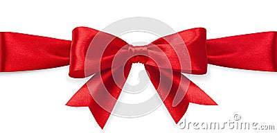 Red satin bow Stock Photo
