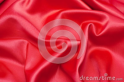 Red satin fabric Stock Photo