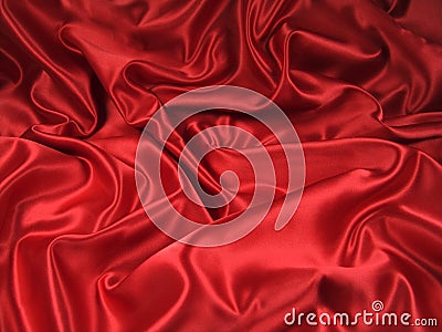 Red Satin Fabric [Landscape] Stock Photo