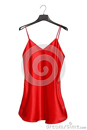 Red satin nightdress Stock Photo