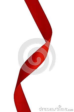 Red satin ribbon Stock Photo