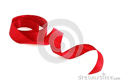 Red Satin Ribbon Stock Photo