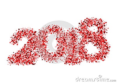 2018 from red scattering Vector Illustration