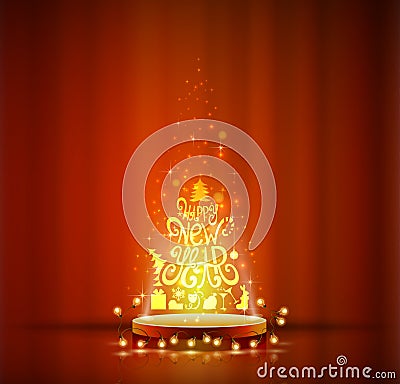 Red scene. Happy New Year. Stock Photo