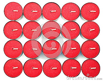 Red scented candles Stock Photo