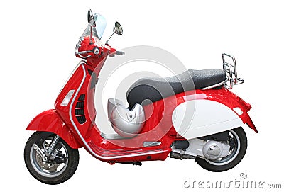 Red scooter Stock Photo