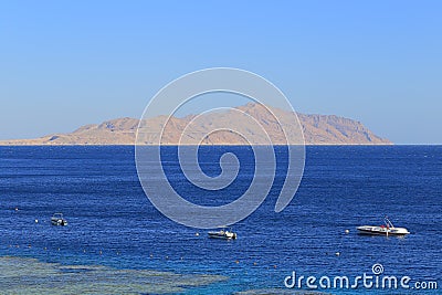 Red sea and Tiran island Editorial Stock Photo