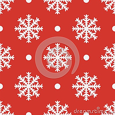 Red seamless snowflake pattern. Vector illustratiom EPS10 Vector Illustration