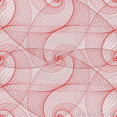 Red seamless wired spiral pattern background Vector Illustration