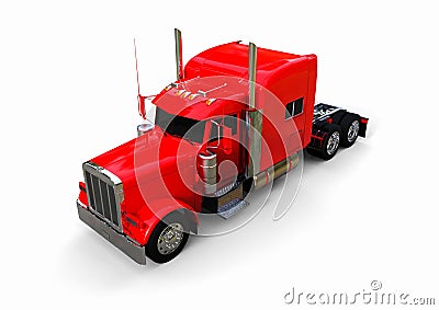 Red Semi Truck Stock Photo