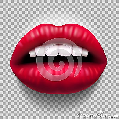 Red sensual lips Vector Illustration