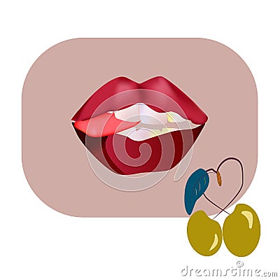 lips volium red Vector Illustration