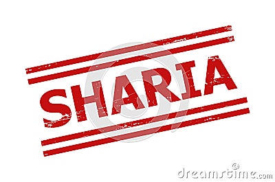 SHARIA Red Corroded Watermark with Double Lines Vector Illustration