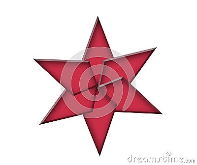 red sharp object. Polygon isolated on white background Stock Photo