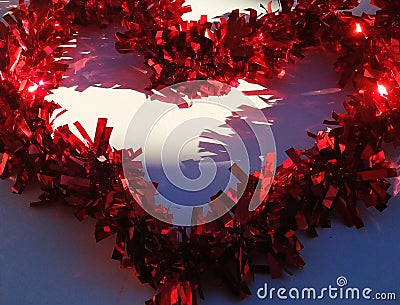 Red shiney heart and purple shadow Stock Photo