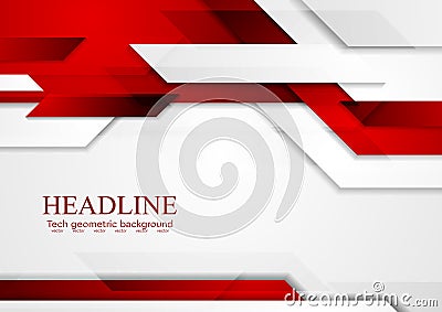 Red shiny hi-tech abstract motion background Vector Illustration