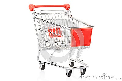 Red shopping cart Stock Photo