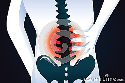 Red signal at spine area. Vector Illustration