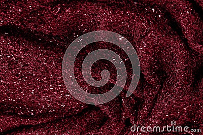Red silk fabric. Texture, background, pattern. It has a fine luster with small color variations to give the appearance of slabs i Stock Photo