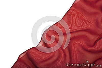 Red silk isolated on a white background Stock Photo