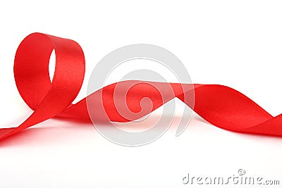 Red silk ribbon Stock Photo