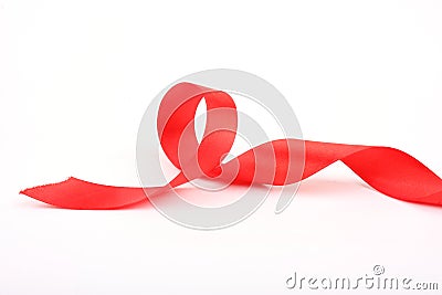 Red silk ribbon Stock Photo