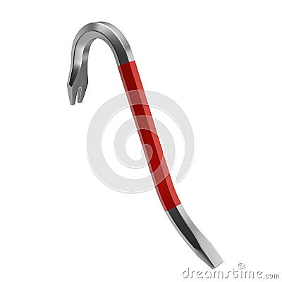Red and silver crowbar Cartoon Illustration