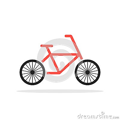 Red simple bicycle emblem Vector Illustration