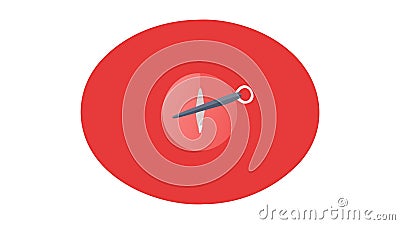 Red simple compass needle navigation direction icon , vector design Generative AI Vector Illustration