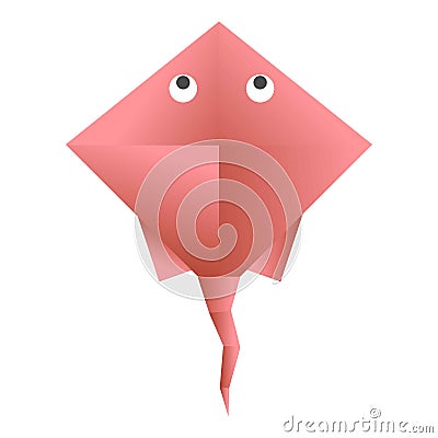 Red skate paper figurine Vector Illustration