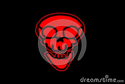 Red Skull. flat symbol pictogram on black background. red simple Stock Photo