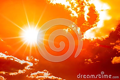 Red Sky Heatwave Background Stock Photo