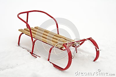 Red sledge Stock Photo